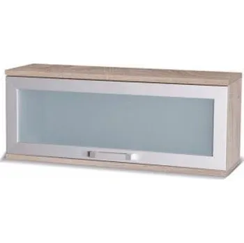 Policová skříň Závěsná skříňka se skleněnými dvířky ANDOVER - dub sonoma