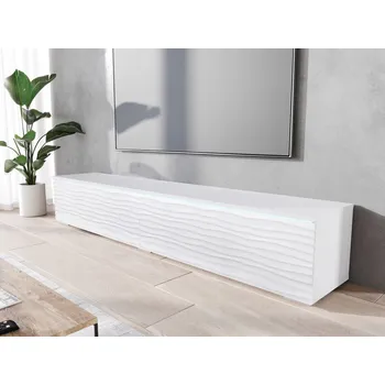 Televizní stolek TV stolek CERIEE 180 - bílý / vzor vlna