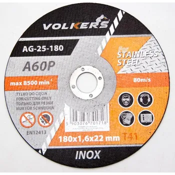 Řezný kotouč Řezný kotouč na kov Volkers 180x22,2x1,6 mm