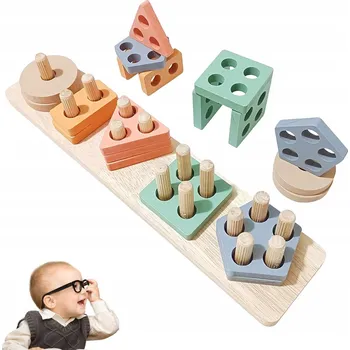 ostatní stavebnice Dřevěné Stavebnice senzorická skládačka STAVEBNICE DŘEVĚNÝ Třídič pro děti