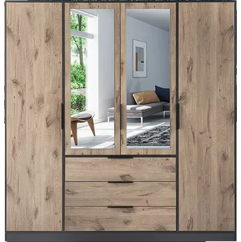 Šatní skříň Šatní skříň 196 SAIDA - černá / dub viking