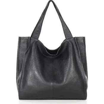 Kabelka MARCO MAZZINI Černá kožená shopper kabelka v102d Velikost: ONE SIZE