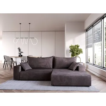 Sedací souprava Rohová sedací souprava NASIDA - hnědá, pravý roh