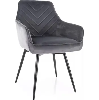 Jídelní židle Čalouněná jídelní židle ADONIRA - tmavě šedá / černá