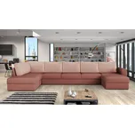 Rohová sedačka do U s úložným prostorem TUCSON 2 - tmavá růžová / světlá růžová, levý roh