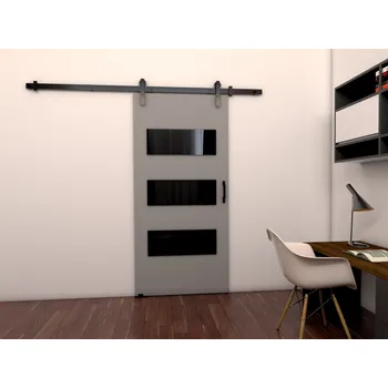 Interiérové dveře Posuvné dveře na stěnu BUSHLAND 5 - 96 cm, šedé