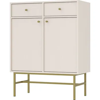 Komoda Malá komoda IROS 3 - béžová / zlatá