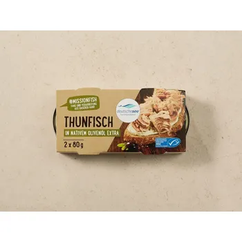 konzervovaná ryba MSC tuňák v extra panenském olivovém oleji, 2 x 80 g
