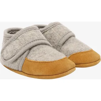 Dětská sálová obuv Dětské bačkůrky (capáčky) 100% vlna En Fant - se semišovou kůží béžové Velikost: 27/28