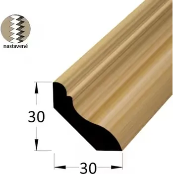 Podlahová lišta Vzorek - Podlahová soklová lišta 30x30 dub surový cinkovaný, 2,4m V-607