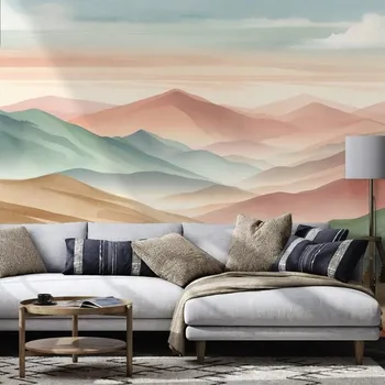 Fototapeta Dovido Samolepící fototapeta pastelové hory v akvarelu