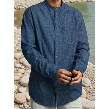 Pánská košile Sinsay - Bavlněná košile - námořnická modrá - 105EV-59M - 105EV-59M-L