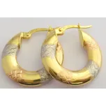 Klenoty Budín Mohutné zlaté kruhy z trojího zlata s gravírováním 585/1,68gr HK2404 (Klenoty Budín Mohutné zlaté kruhy z trojího zlata s gravírováním 585/1,68gr HK2404)