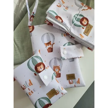 Obal na doklad Midi sada Wild and free - (plenkovník + obal na očkovací průkaz + přebalovací podložka)