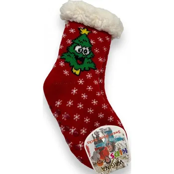 Dívčí oblečení Virgina Dívčí zateplené ponožky CHRISTMAS Barva: Červená, Velikost: 27-30