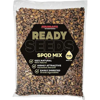 Návnadová surovina Partikl Starbaits Ready Seeds Spod Mix Natural 10kg