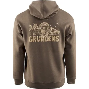 Rybářské oblečení Mikina Grundéns King of the Lakes Hoodie Otter Heather Velikost S