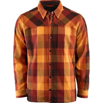 Rybářské oblečení Flanelová Košile Grundéns Bankside Lined Shacket Lobster Plaid Velikost XXXL