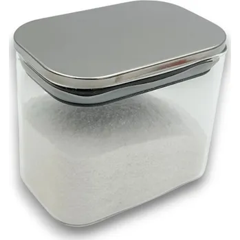 Dóza na potraviny Arte Regal Skleněná obdélníková dóza s nerezovým víkem, 0,8l NEREZ VIVO