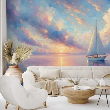 Tapeta Dovido Tapeta plachetnice na klidném moři při západu slunce