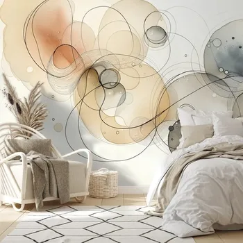 Tapeta Dovido Tapeta abstraktní akvarelové kruhy