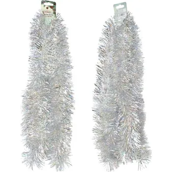 Vánoční dekorace Bohatý vánoční řetěz s laser efektem Shiny, 2 m, SADA 2 KS, stříbrná
