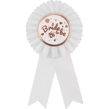 Party dekorace Godan Odznak Bride to Be bílý