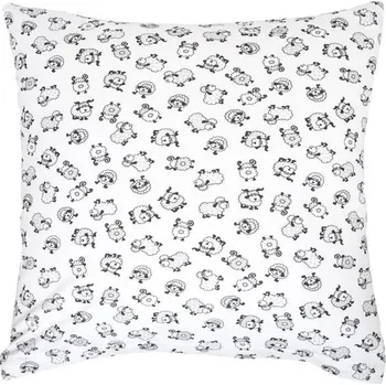 Polštář SCANquilt povlak JERSEY ovečky bíločerná 40 x 40 cm