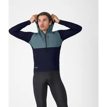 Cyklistická bunda CASTELLI mikina - UNLIMITED ROAM - modrá L