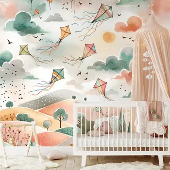 Tapeta Dovido Tapeta pastelové létající draci na obloze