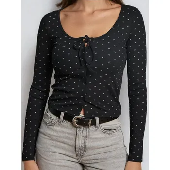 Sinsay - Žebrovaná halenka - černá - 748EU-99X - 748EU-99X-XS