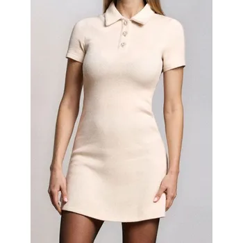 Dámské šaty Sinsay - Mini šaty s ozdobnými knoflíky - béžová - 623FI-02M - 623FI-02M-XXL