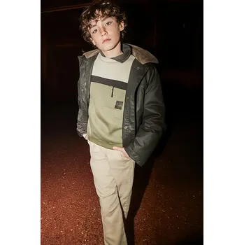 Dětské kalhoty Mayoral soft jogger 7563.7B.Junior.9BYA béžová 12X, vel. 140