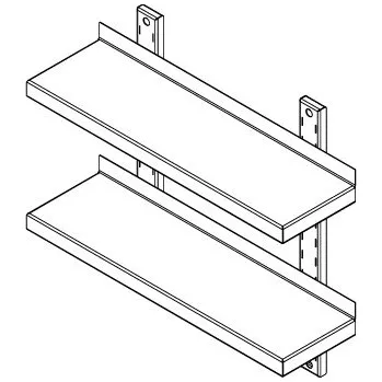 police Nerba s.r.o Nerezová nástěnná police 2 patrová 1700x200