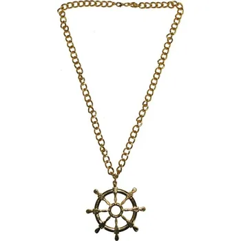 Karnevalový doplněk Náhrdelník kormidlo zlatý