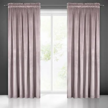 Pudrově růžové závěsy s řasící páskou 140 x 300 cm