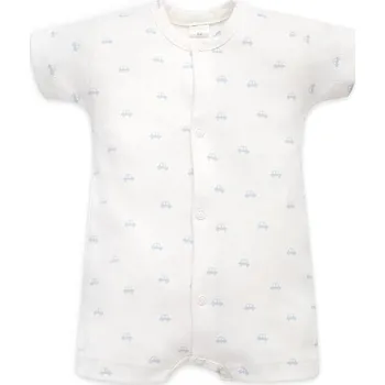 Kojenecký overall PINOKIO Letní overal celorozepínací Lovely Day BabyBlue AUTÍČKA - 74