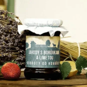 Jahodový džem s borůvkami a limetou, 280 g