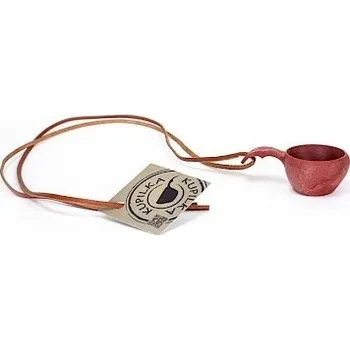 Kempingové nádobí K1R Kupilka Mini cup Red Volume 1 cl, hmotnost 6 g, leather cord 100 cm