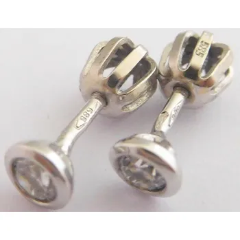 Náušnice Klenoty Budín Dámské zlaté pecičky z bílého zlata a zirkonem 585/1,11gr HK2376 (Klenoty Budín Dámské zlaté pecičky z bílého zlata a zirkonem 585/1,11gr HK2376)