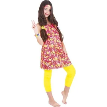 Karnevalová maska Dívčí kostým hippie s doplňky Varianta: 7-12 let Nové