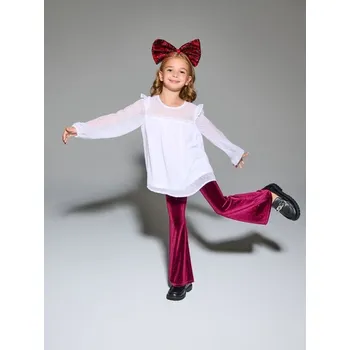 Dívčí kalhoty Sinsay - Zvonové kalhoty - burgundy - 165GA-53X - 165GA-53X-122