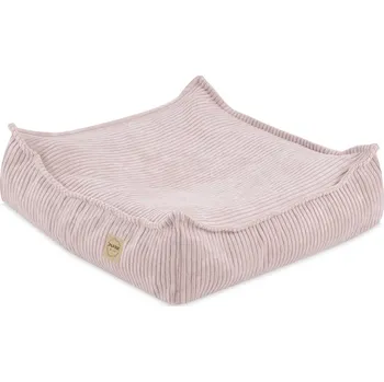 Sedací pytel PLUSH NEST Podlahový puf čtvercový Prémiový Manšestr světle růžový 60 × 60 cm