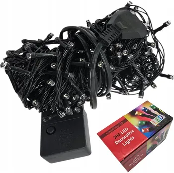 Vánoce VÁNOČNÍ OSVĚTLENÍ NA STROMEČEK VNITŘNÍ VENKOVNÍ 200 LED BÍLÁ TEPLÁ 14 METRŮ