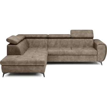 Sedací souprava Rozkládací sedačka s úložným prostorem DAUPHIN - hnědá, levý roh