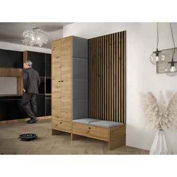 Předsíňová stěna Stěna do chodby ZAMORA 3 - dub artisan / šedá