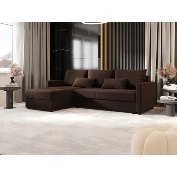 Sedací souprava Rozkládací sedací souprava ADELINDE - tmavě hnědá, levý roh