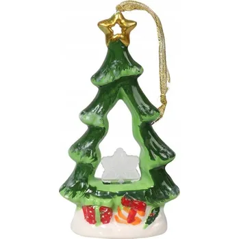 Vánoční dekorace Keramický vánoční stromeček LED figurka