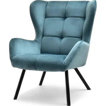 Křeslo Křeslo ušák DAVOR - modrozelené / černé