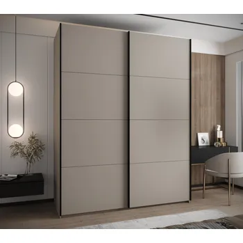 Šatní skříň Dvoudveřová skříň SAMARA 1 - 200 cm, kašmír / černá